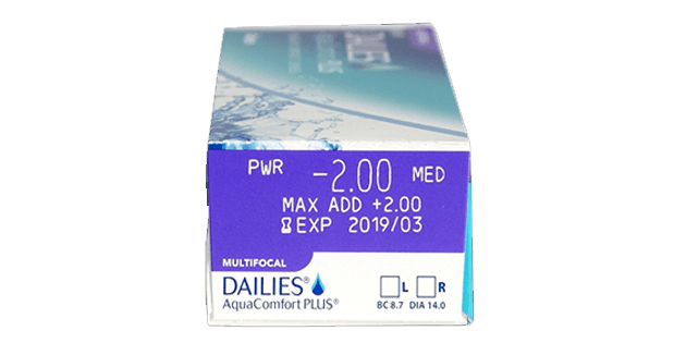 Vista/imagen 2 del modelo Dailies Aqua Comfort Plus Multifocal (30 Lentillas) + 5 gratis. Tienda online de gafas de marca