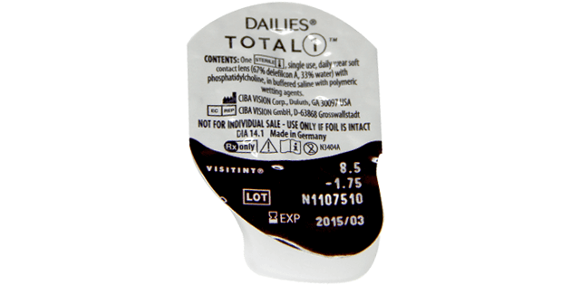 Vista/imagen 2 del modelo Dailies Total 1 (30 Lentillas) + 5 gratis. Tienda online de gafas de marca