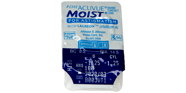Vista/imagen 3 del modelo 1 Day Acuvue Moist for Astigmatism (30 Lentillas) + 5 gratis. Tienda online de gafas de marca