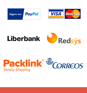 Formas de pago y empresas de transporte con las que trabaja La Óptica Online: Paypal, Tarjetas de crédito/débito Visa y MasterCard, Liberbank, Correos, Tourline, CECA.
